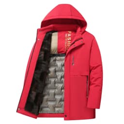 Winter Men's Mid Long Warm Parkas Jacket Fashion Men Thermal Windbreaker Coats Casual Men Fleece Lined Cargo Padded Jackets