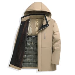 Winter Men's Mid Long Warm Parkas Jacket Fashion Men Thermal Windbreaker Coats Casual Men Fleece Lined Cargo Padded Jackets