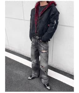 American y2k Retro Hooded Jacket  Men Women Cotton PU Leather High-quality Winter Velvet Short Loose Warm Outwear