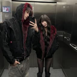 American y2k Retro Hooded Jacket  Men Women Cotton PU Leather High-quality Winter Velvet Short Loose Warm Outwear