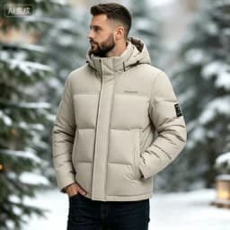 Men Detachable Hood Fashion Parkas Men Thick Warm Casual Parkas Men Thermal Padded Jacket Men Soft Comfort Winter Warm Outerwear