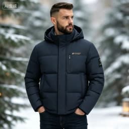 Men Detachable Hood Fashion Parkas Men Thick Warm Casual Parkas Men Thermal Padded Jacket Men Soft Comfort Winter Warm Outerwear