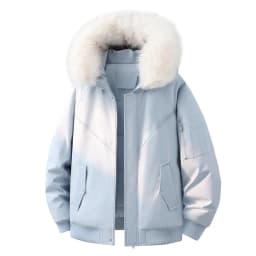Men Women New Style Mountain Parka Hooded Cotton Coat Mens Faux Fur Collar Winter Fleece Lined Workwear Jacket Casual Warm