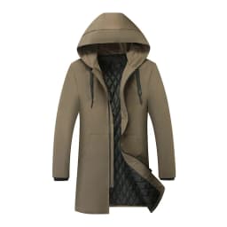 Handsome Parkas Mens Autumn Winter Mid Length Hooded Parkas Slim Fit Korean Style Thickened Windproof Warm Youth Plus Size Parka