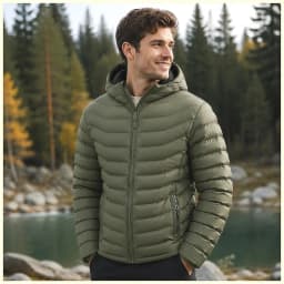 Men's Detachable Removable Hood Windbreaker Parka Waterproof Lightweight Insulated Quilted Jacket Outdoor Sports Travel Parkas