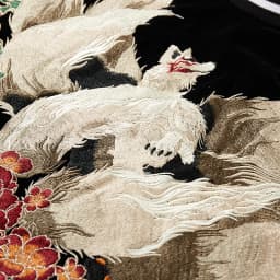 Afashion Spring Autumn New Heavyweight Baseball Collar Men's Jacket Nine-Tailed Embroidery Vintage Polyester Fiber Standar