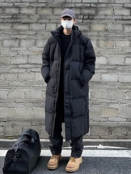 Men's Hooded Medium Long Down Cotton Jacket for Winter Cold Over The Knee Coat for Northeast China At 40°C Suitable for Winter