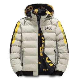 Autumn and Winter New Trend Printed Thickened Warm Cotton-Padded Jacket Men's Casual Loose Sports Plus Size High Quality Coat