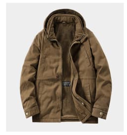 Middle Elderly Mens Pure Cotton Multi Pocket Workwear Jacket Mid Length Loose Windbreaker Spring Autumn Outdoor Windproof Daily