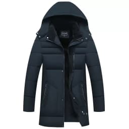 New Autumn/Winter Fashion Solid Color Fleece-Lined Thickened Warm Hooded Cotton Jacket Men's Casual Loose Sports Plus Size Coat