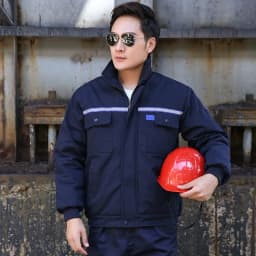 Thickened Cotton Workwear for Men And Women Warm Reflective Strip Maintenance Engineering Work Uniform Standard Fit Business ...