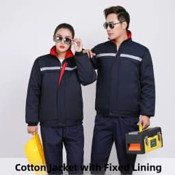 Thickened Cotton Workwear for Men And Women Warm Reflective Strip Maintenance Engineering Work Uniform Standard Fit Business ...