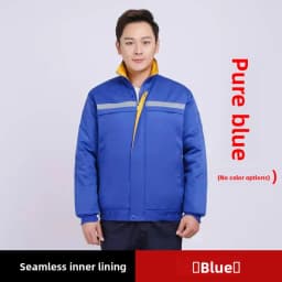 Thickened Cotton Workwear for Men And Women Warm Reflective Strip Maintenance Engineering Work Uniform Standard Fit Business ...