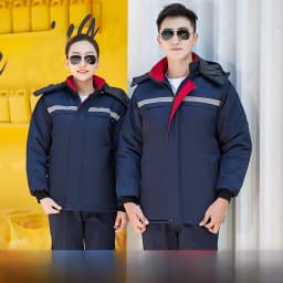 Thickened Cotton Workwear for Men And Women Warm Reflective Strip Maintenance Engineering Work Uniform Standard Fit Business ...