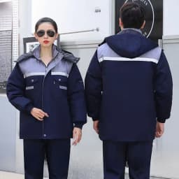 Thickened Cotton Workwear for Men And Women Warm Reflective Strip Maintenance Engineering Work Uniform Standard Fit Business ...