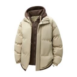 2026 Winter Men's Cotton Jacket Fake Two Piece Cotton Jacket Youth Winter Coat Korean Edition Trendy Thick Cotton Coat New Style