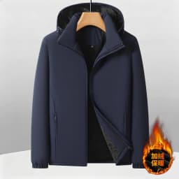 Winter New Mens Parkas Detachable Hood Windproof Parkas Quality Mens Solid Color Minimalist Design Loose Thickened Casual Parkas