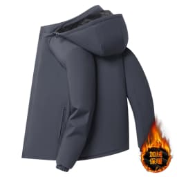 Winter New Mens Parkas Detachable Hood Windproof Parkas Quality Mens Solid Color Minimalist Design Loose Thickened Casual Parkas
