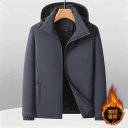 Winter New Mens Parkas Detachable Hood Windproof Parkas Quality Mens Solid Color Minimalist Design Loose Thickened Casual Parkas
