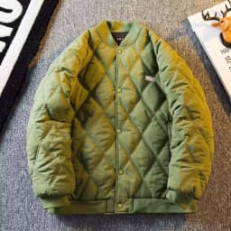 Fashion Mens Diamond Quilted Parkas Winter Style Japanese Retro Trendy Casual Baseball Uniform Warm Parkas Brand Mens Outerwear