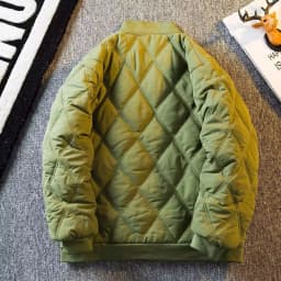 Fashion Mens Diamond Quilted Parkas Winter Style Japanese Retro Trendy Casual Baseball Uniform Warm Parkas Brand Mens Outerwear