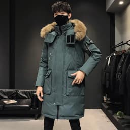Brand New High Quality Big Fur Collar Mens Parkas Windproof Cold Resistant Multi Pocket High Quality Ski Suit Warm Mens Parkas