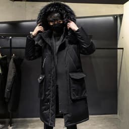 Brand New High Quality Big Fur Collar Mens Parkas Windproof Cold Resistant Multi Pocket High Quality Ski Suit Warm Mens Parkas
