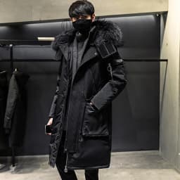 Brand New High Quality Big Fur Collar Mens Parkas Windproof Cold Resistant Multi Pocket High Quality Ski Suit Warm Mens Parkas