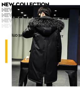 Brand New High Quality Big Fur Collar Mens Parkas Windproof Cold Resistant Multi Pocket High Quality Ski Suit Warm Mens Parkas