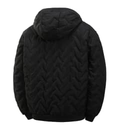 Winter Mens Ultrasonic Embossed Hooded Parkas Thick Lamb Fleece Liner Light Windproof Warm Parkas Loose Casual Versatile Coat