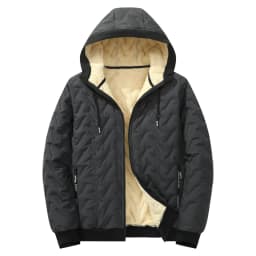 Winter Mens Ultrasonic Embossed Hooded Parkas Thick Lamb Fleece Liner Light Windproof Warm Parkas Loose Casual Versatile Coat