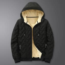 Winter Mens Ultrasonic Embossed Hooded Parkas Thick Lamb Fleece Liner Light Windproof Warm Parkas Loose Casual Versatile Coat