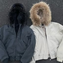 FEWQ American Retro Men's Thick Cotton Jacket With Fur Collar Casual All-match Canvas Washed Top 2026 Autumn New 24W3847
