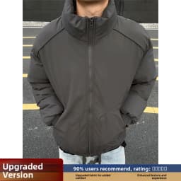 Warmth And Style: Thickened Pilot Cotton Jacket Men's Winter Coat Stand Collar Casual Wear Youth Fashion Warmth Outerwear