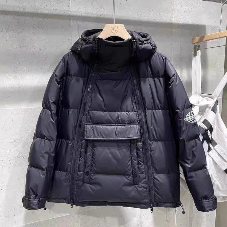 Winter New Style Men's Hooded down Cotton Jacket Fashionable Casual Versatile Bread Style Couple's Popular Korean Version
