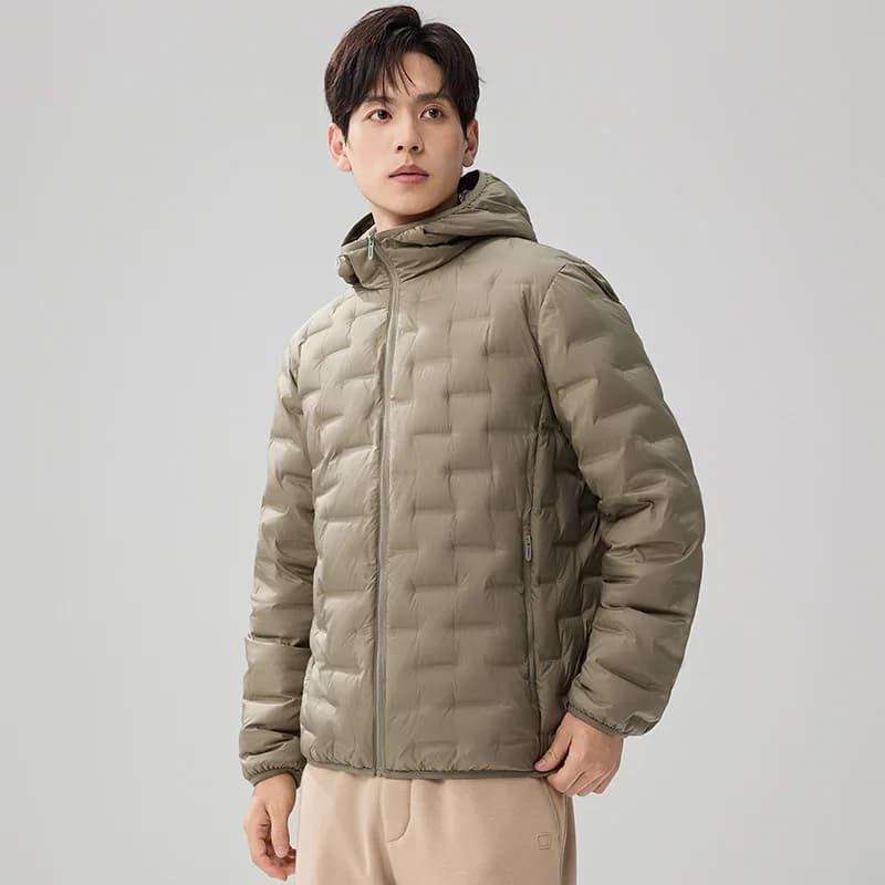 Men Solid Color Casual Loose Zipper Hooded Parkas Autumn Winter 2026 New Fashion American European Male Daily Coats Clothes Tops