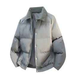 2026 New Lapels Cotton-padded Jackets Men's Winter Solid Color Casual Warm Overcoats Male Long Sleeve Bread Coats C916