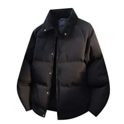 2026 New Lapels Cotton-padded Jackets Men's Winter Solid Color Casual Warm Overcoats Male Long Sleeve Bread Coats C916