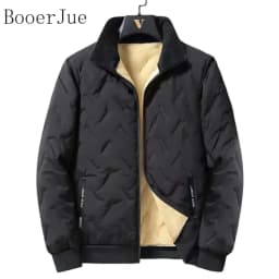 Men's Outerwear Cropped Woolen Parka Coat Autumn Warm Bomber Jacket Winter Thickened Fleece Jackets for Men Windproof Snow Coats