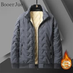 Men's Outerwear Cropped Woolen Parka Coat Autumn Warm Bomber Jacket Winter Thickened Fleece Jackets for Men Windproof Snow Coats