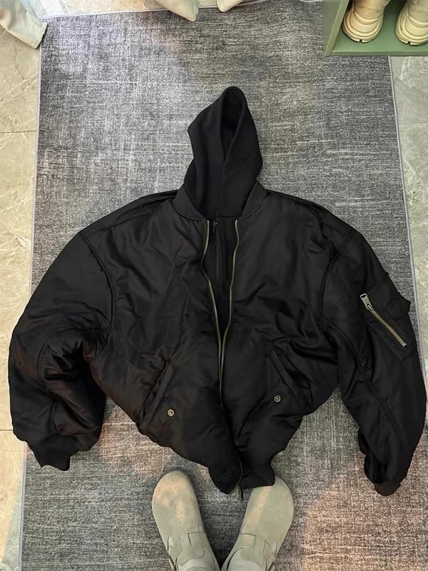 American Style Thickened Cotton Pilot Jacket with Hat for Men Winter Warm Short Outerwear Baseball Style Youth Fashion