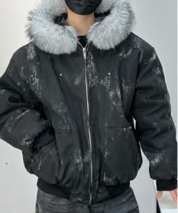 Mens Thick Fleece Lined Bomber Jacket Detachable Faux Fur Trim Hood Windbreaker Distressed Denim Style Zip Up Warm Coat Outwear