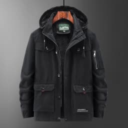 Winter Cotton-padded Men's Tooling Jacket Medium And Long Men's Large-size Coat Warm And Thicker