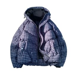 Hip-hop Winter Men Coat New Casual Thick Warm Women Parka Coat Streetwear Loose Hooded Grid Couple Coat