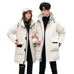 Men Mid Length Workwear Down Parkas Men Couple Fashion Down Parkas Men White Duck Down Casual Warm Winter New Stylish Parkas