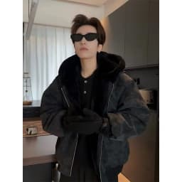 Winter New Fashion Men Black Grey Brown Solid Color Long Sleeve Hooded Thicken Parkas Male Casual Simple Basic Daily Coats Tops