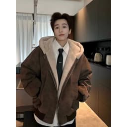 Winter New Fashion Men Black Grey Brown Solid Color Long Sleeve Hooded Thicken Parkas Male Casual Simple Basic Daily Coats Tops