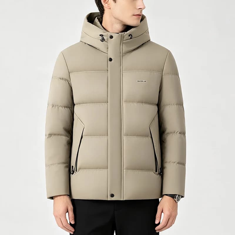 Winter New Style Business Casual Men Parkas Solid Color All-match Outerwear Hooded Windproof Warm Male Clothes Fashion Thicken