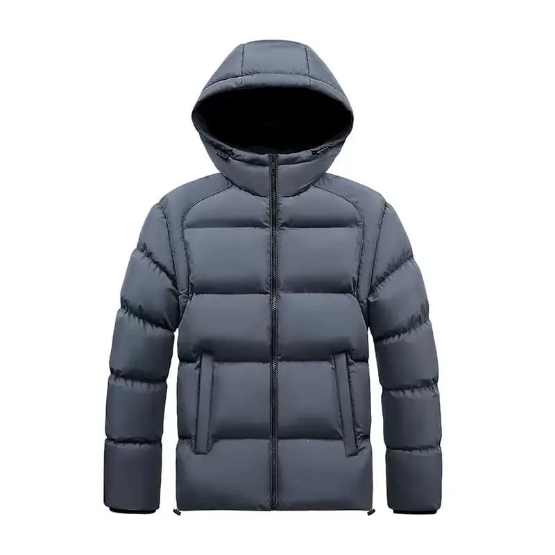 New Autumn/Winter Fashion Solid Color Thickened Warm Windproof Hooded Cotton Jacket Men's Casual Loose Sports Plus Size Coat