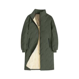 Men's Mid Length Parka Coat Autumn Embossed Quilted Ultrasonic Parkas Man Winter Lambswool Fleece Lined Jackets Thick Outerwear